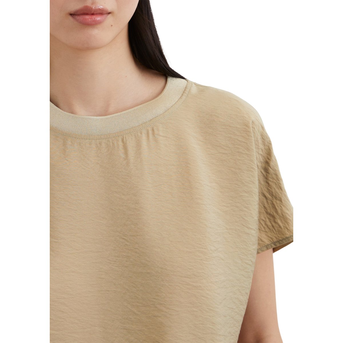 Chemisier régulier en viscose mélangée Crinkle beige, MARC O'POLO