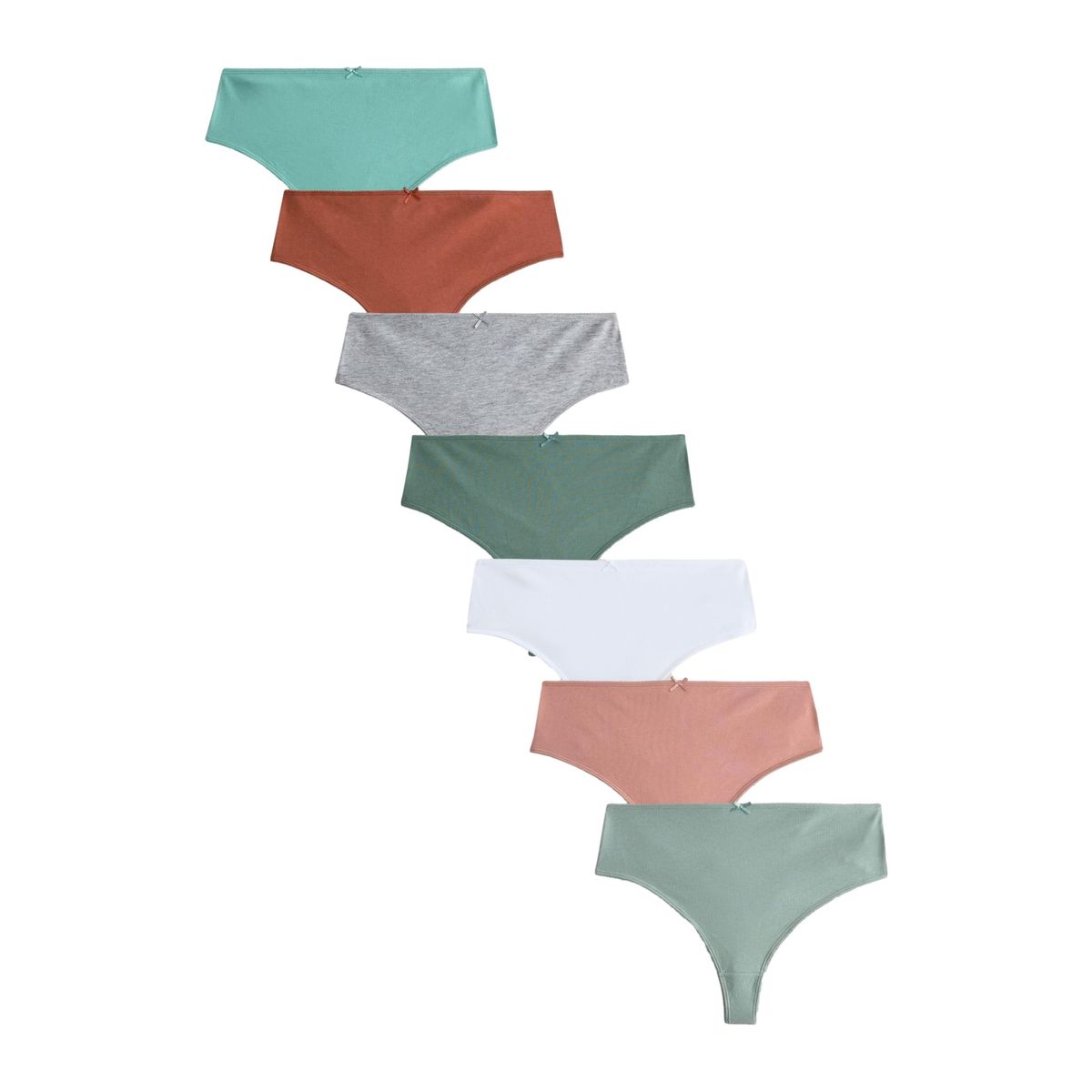 Culotte en coton majoritaire, lot de 7 vert/bleu, NEXT