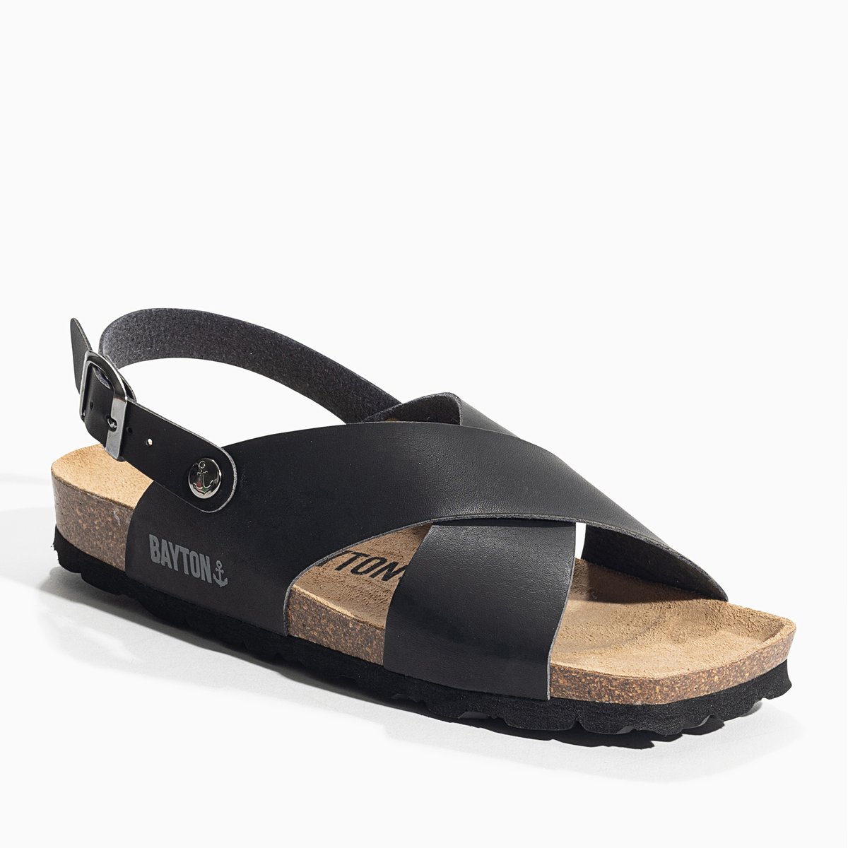 Sandales TWEED noir, BAYTON