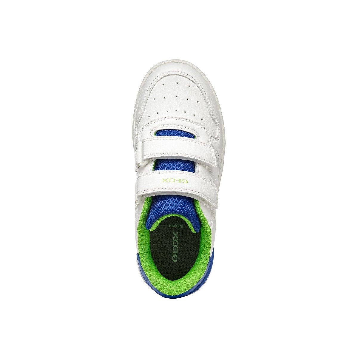 Kids Washiba Breathable Trainers with Touch 'n' Close Fastening black/white/blue, GEOX