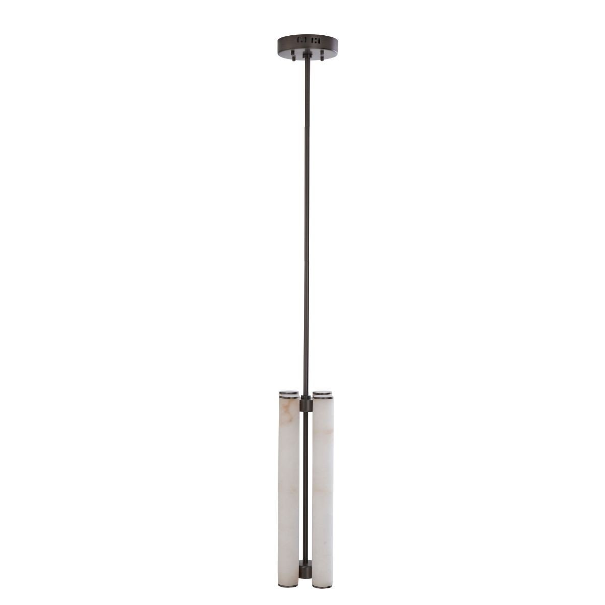 Lustre vertical en albâtre et métal H55 cm - MONTAIGNE noir, SIGNATURE