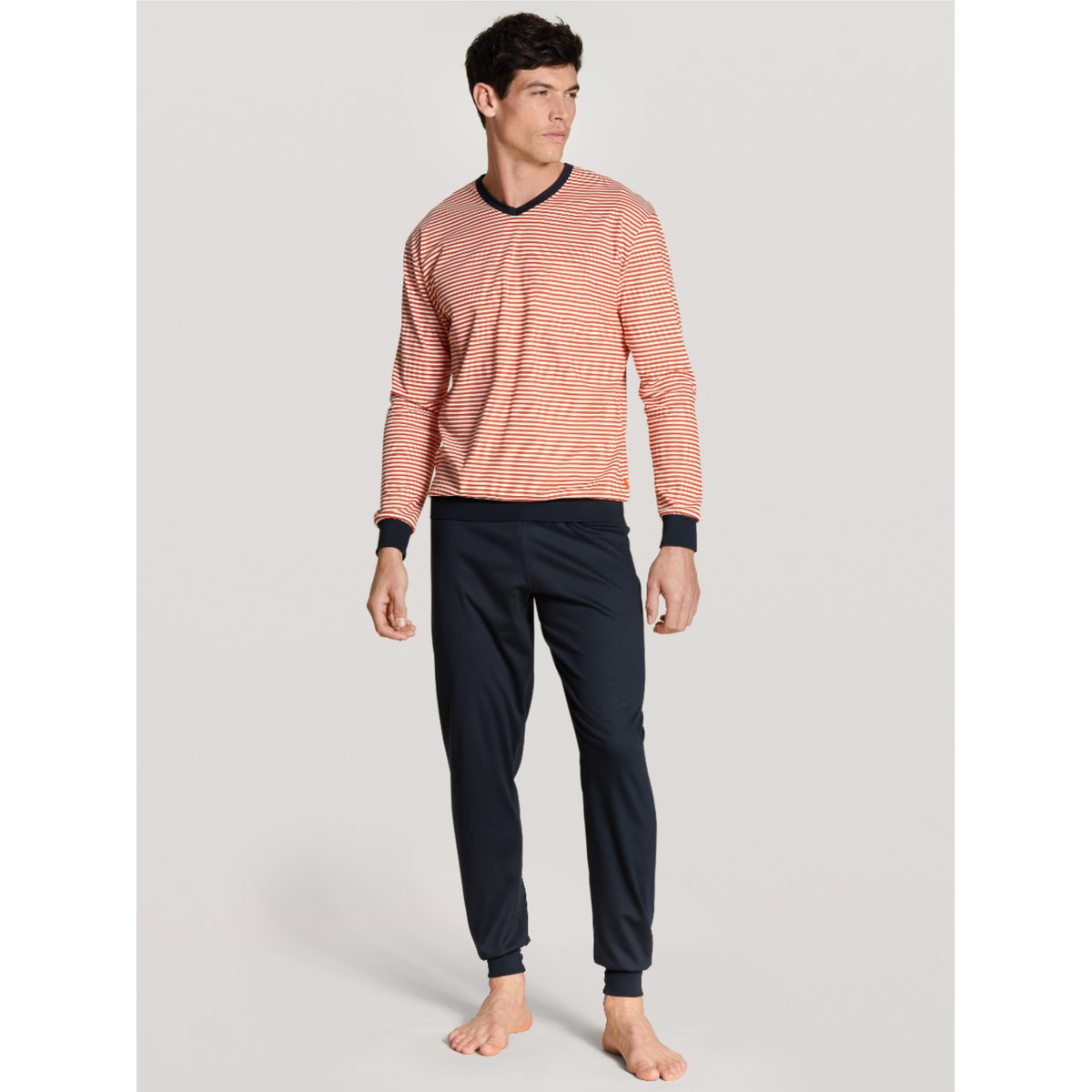 Pyjama manches longues Coton NIGHTWEAR XTRA orange mandarine, CALIDA