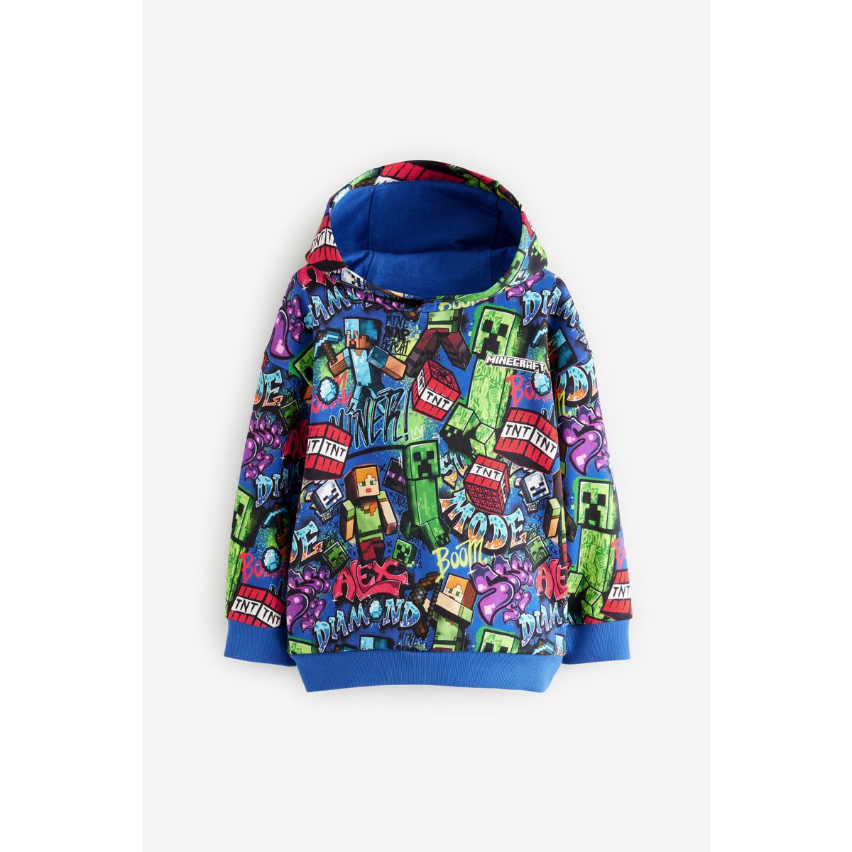 Sweat à capuche minecraft bleu cobalt, NEXT