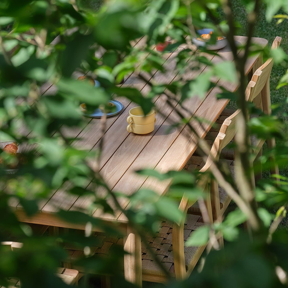 Salon de jardin en teck et rotin 8 personnes  PIANA naturel, BERAH GETAH