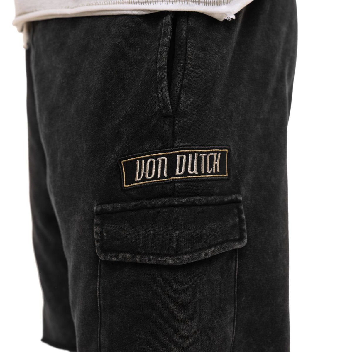 Bermuda coton cargo VLAD gris foncé/gris clair, VON DUTCH