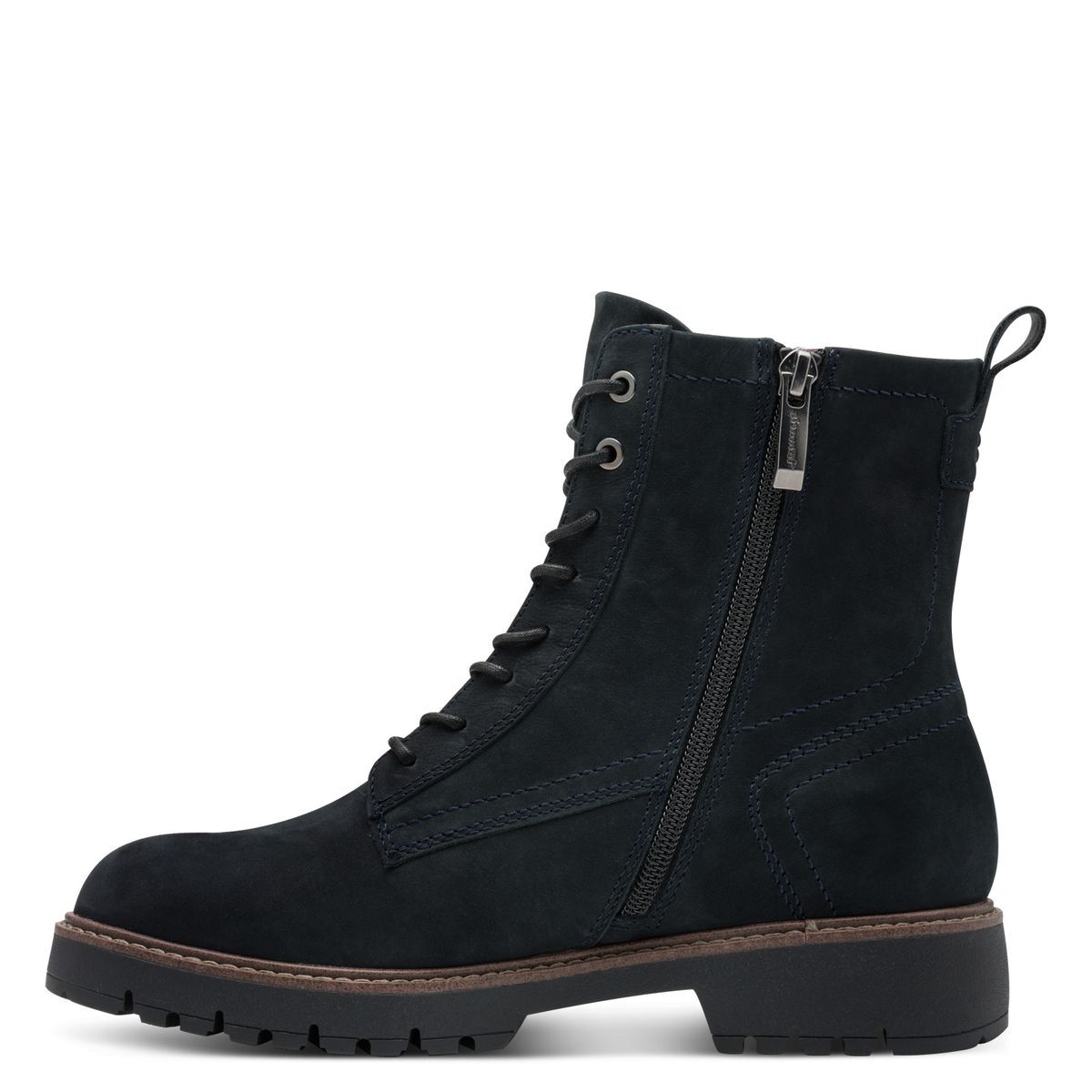 Bottine en cuir bleu marine, TAMARIS