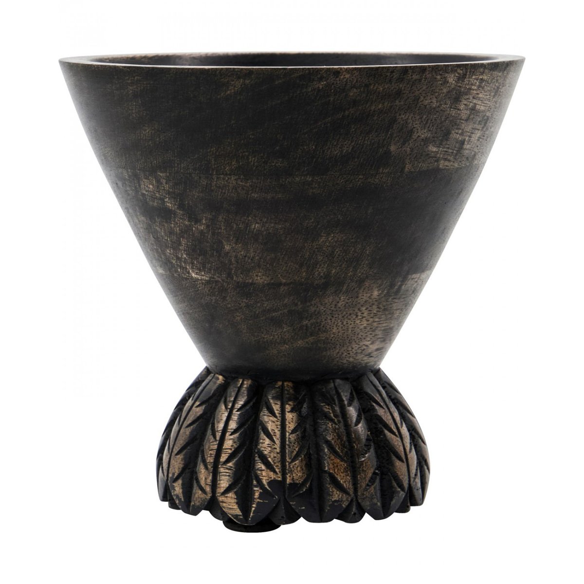 Cache-pot en bois de manguier Sani noir, HOUSE DOCTOR