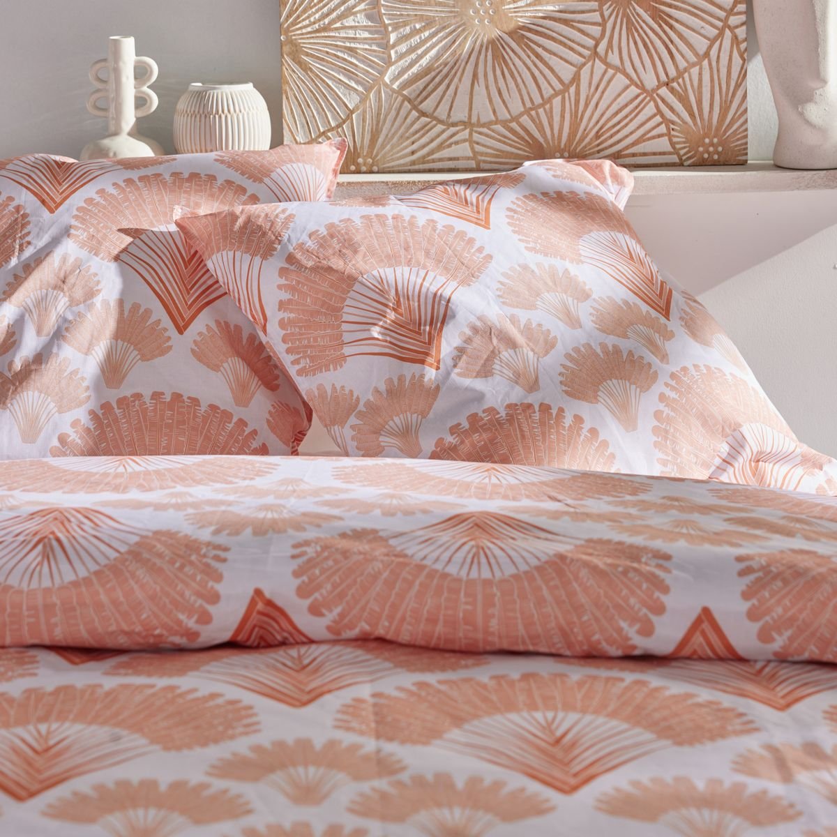 Parure de lit imprimé Floral Coton SUNSHINE PAULA rose, TODAY