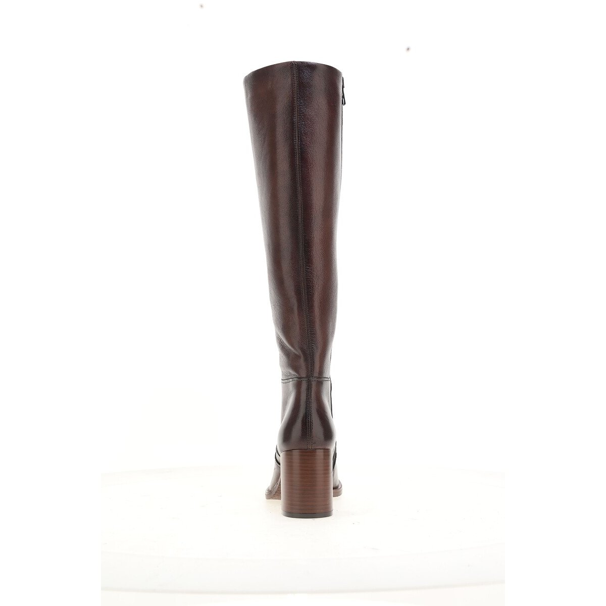 Bottes en cuir à talons chocolat, MJUS