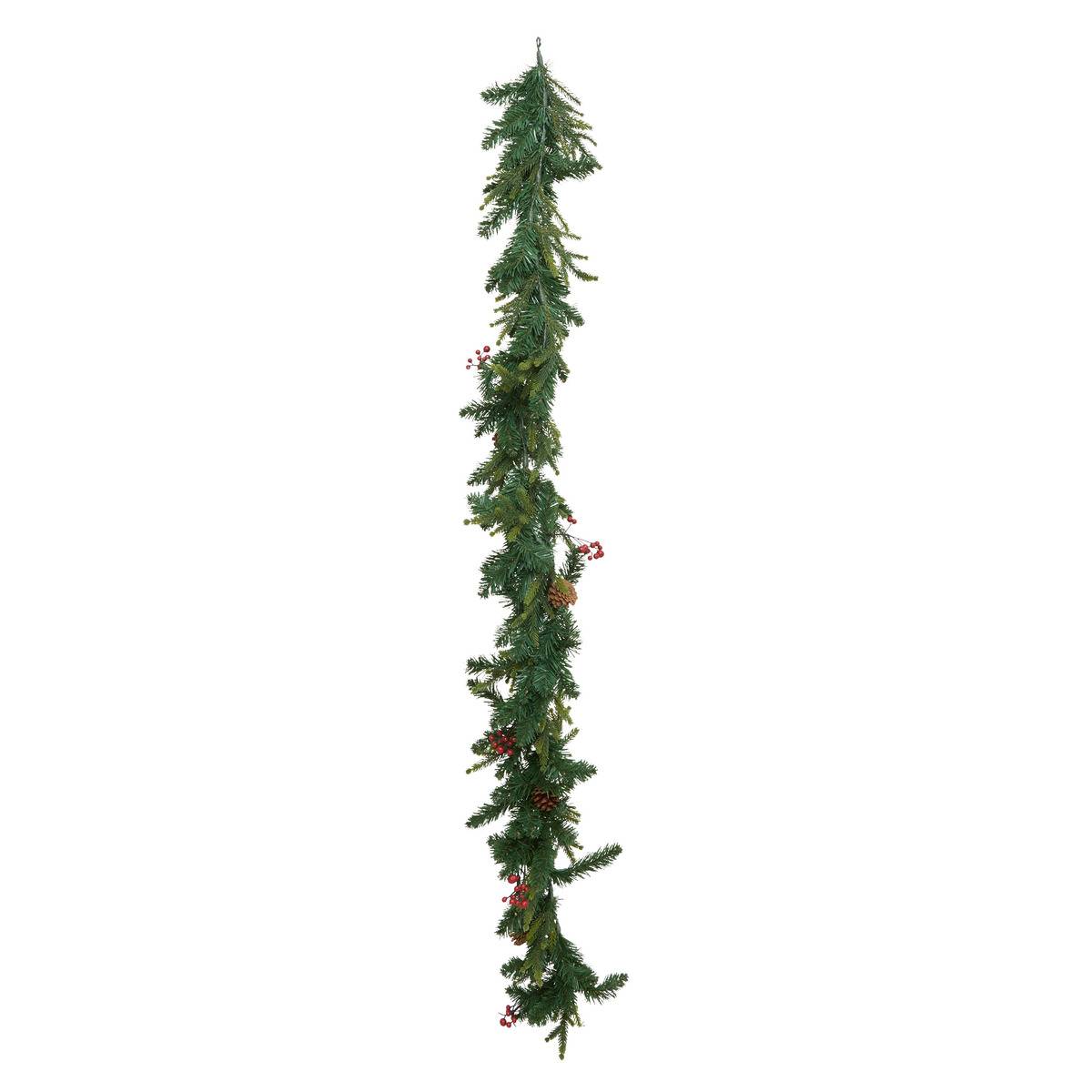 Guirlande LED baies et pommes de pain long 1,8m vert vert, ATMOSPHERA
