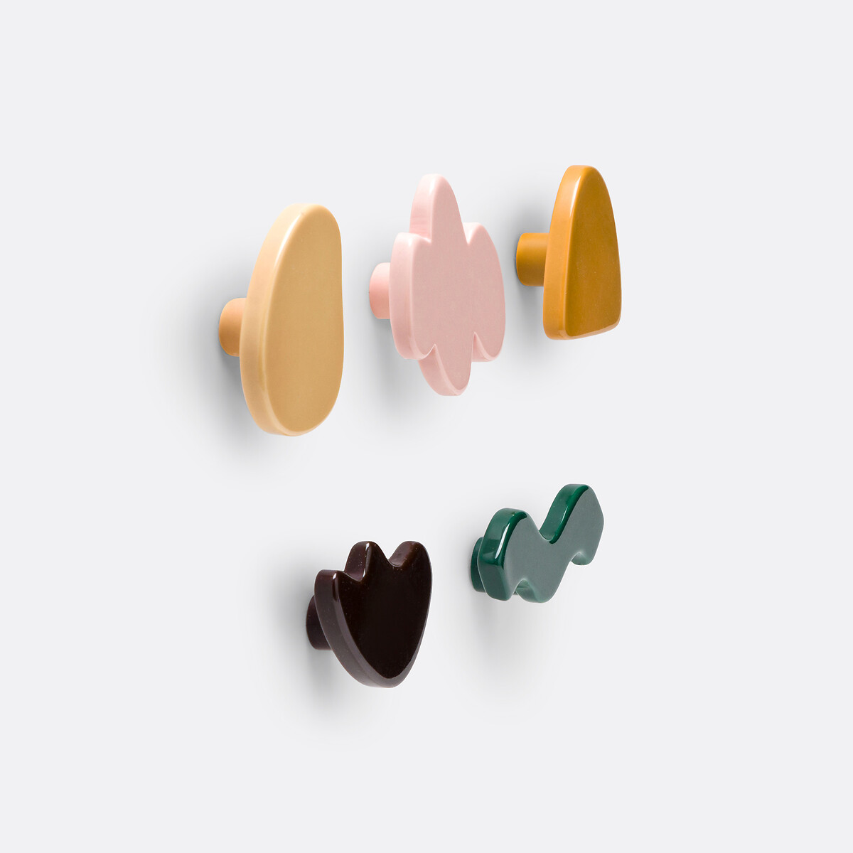 Set van 5 gekleurde muurhaken voor kinderen, Divali multicolor, LA REDOUTE INTERIEURS