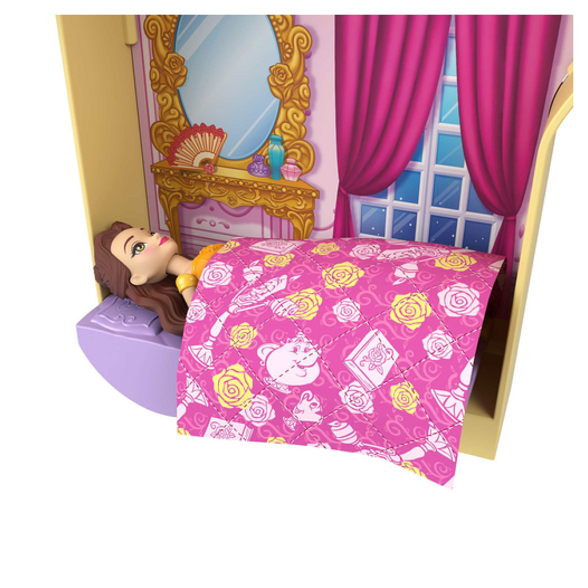 Coffret Le Chateau de Belle mini princesse couleur unique, MATTEL