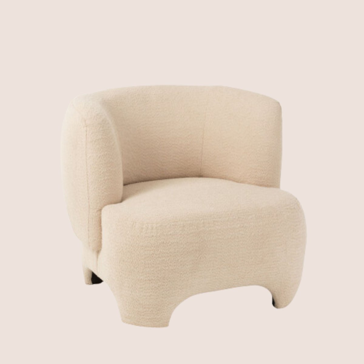 Fauteuil en tissu bouclette blanc cassé - EDELWEISS blanc, HELLIN, DEPUIS 1862