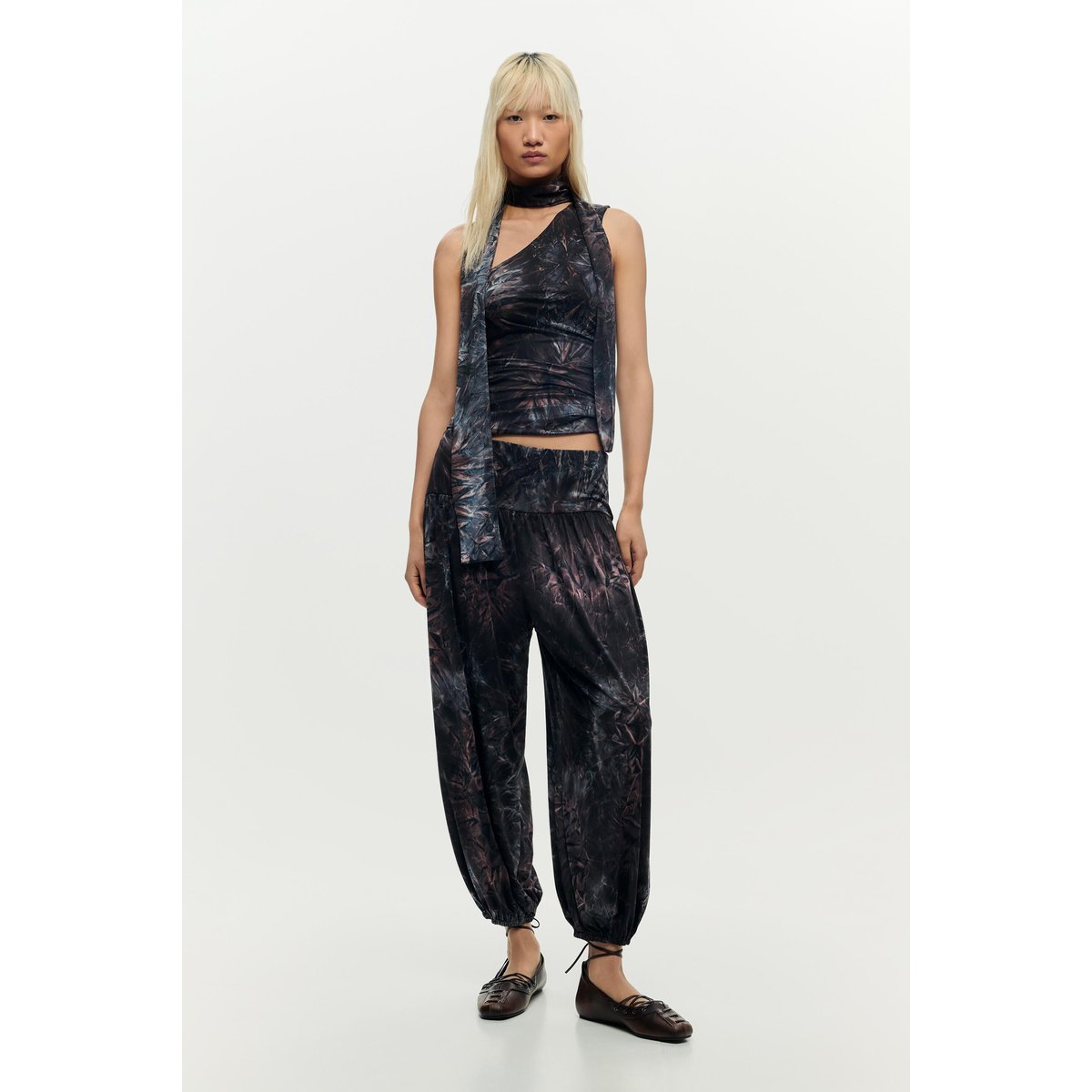 Top asymétrique ajusté marron, DESIGUAL
