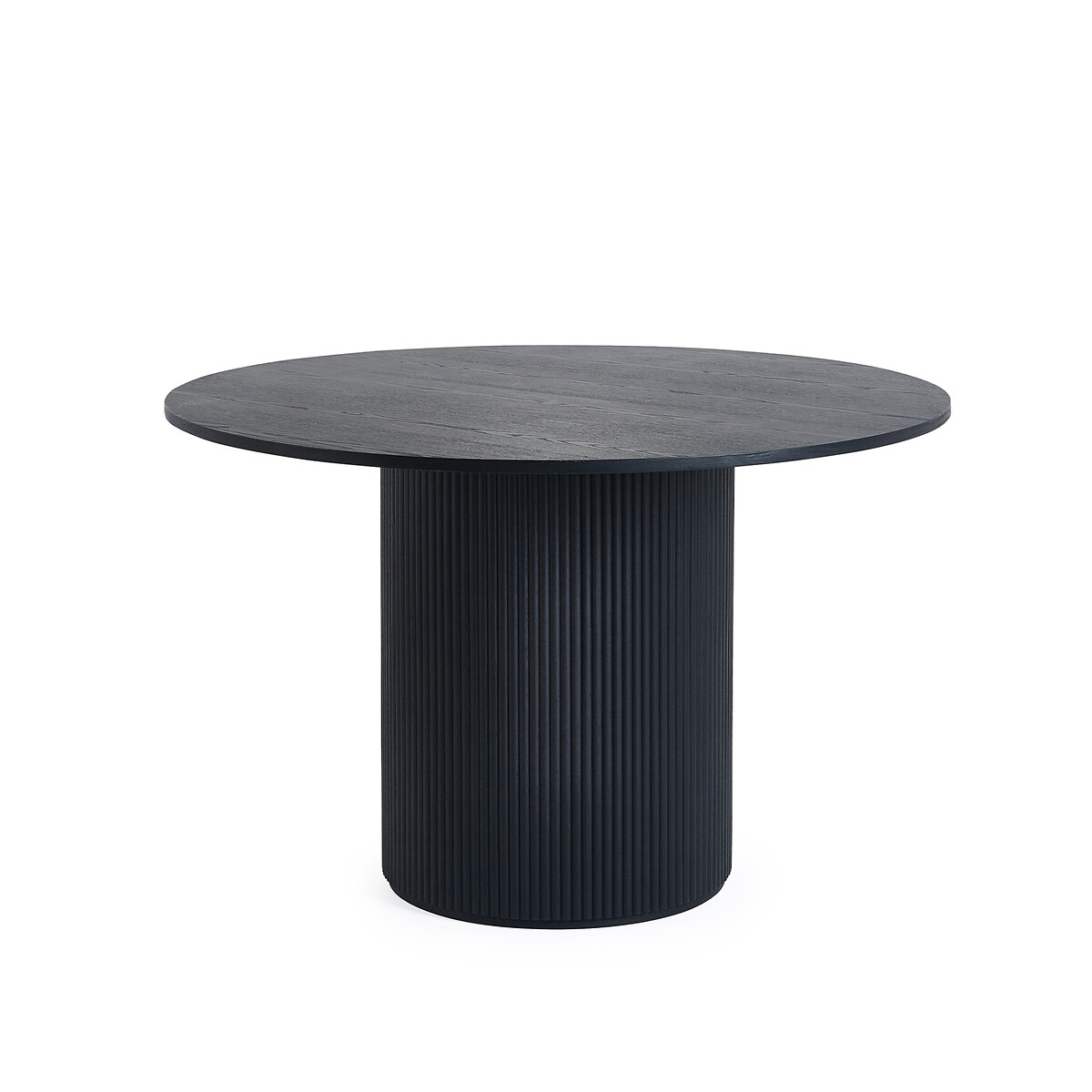 Lucien Fluted Wood Round Pedestal Dining Table black, SO'HOME
