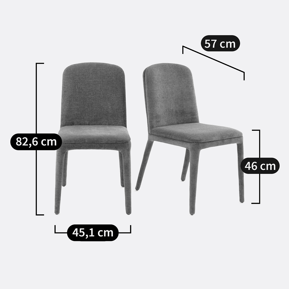Lot de 2 chaises gainées tissu, Wilga vert, LA REDOUTE INTERIEURS