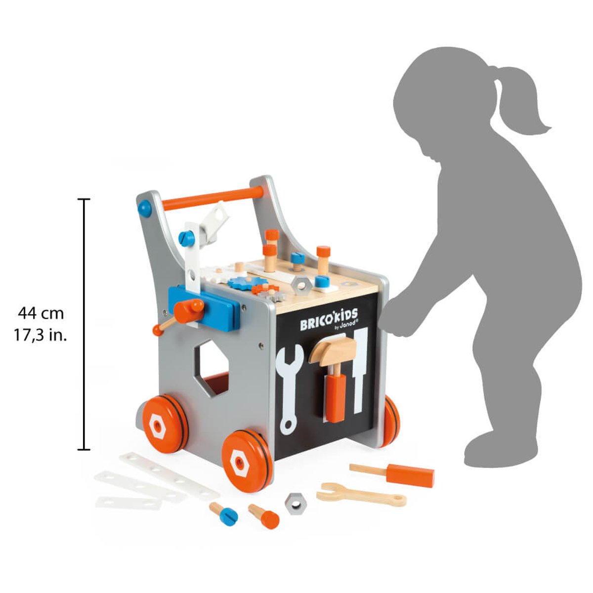 Jouet d'éveil chariot magnétique brico kids multicolore, JANOD