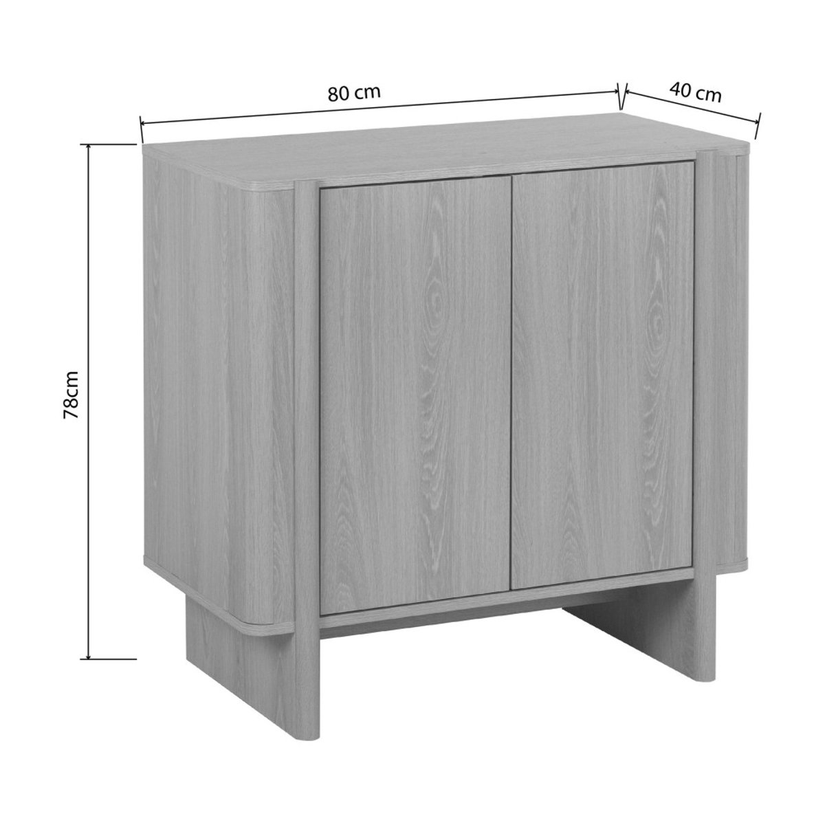 Buffet 2 portes en bois L 80 cm- OLI bois clair, DRAWER