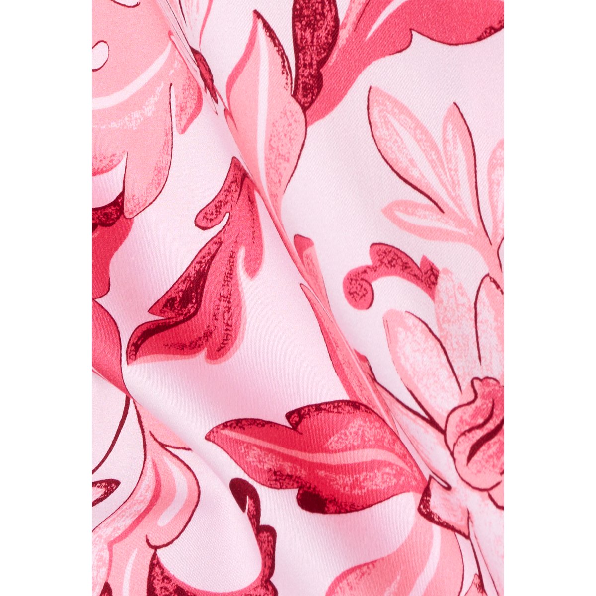 Pyjama boutonné tissu satiné rose fleuri, DAMART