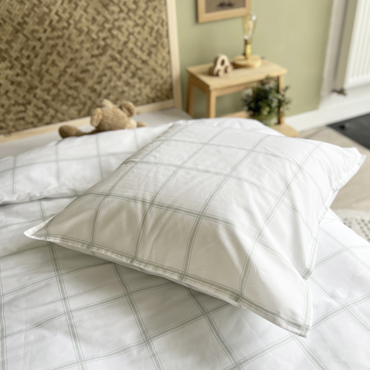 Parure de couette 1 personne coton bio MARCEAU blanc, LITTLE CREVETTE