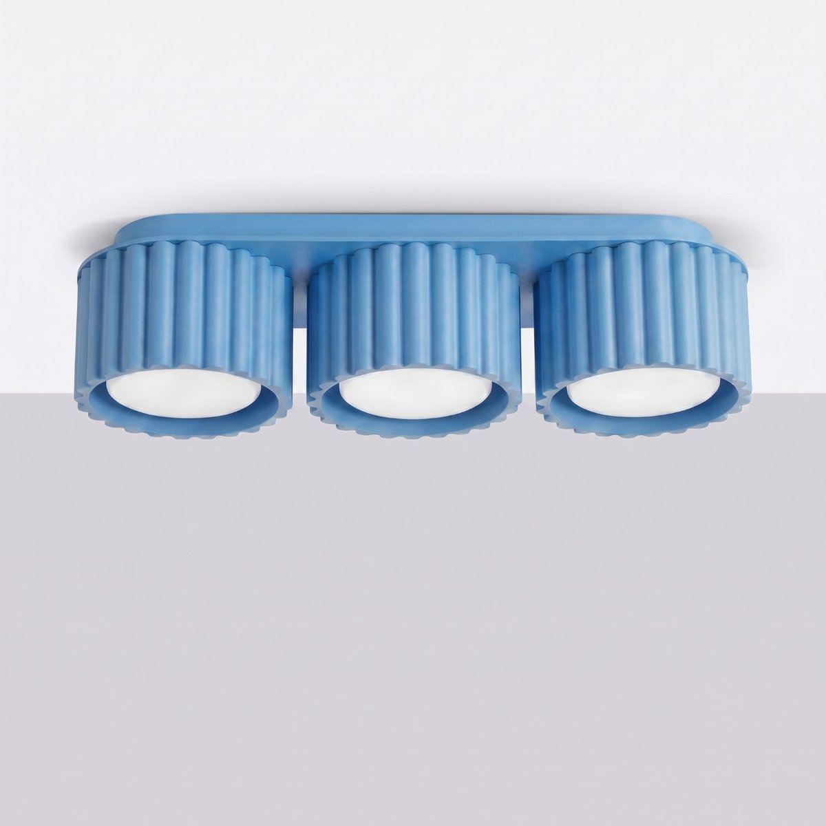 Plafonnier Aluminium Bleu Gx53 3 AURA bleu, EDEN