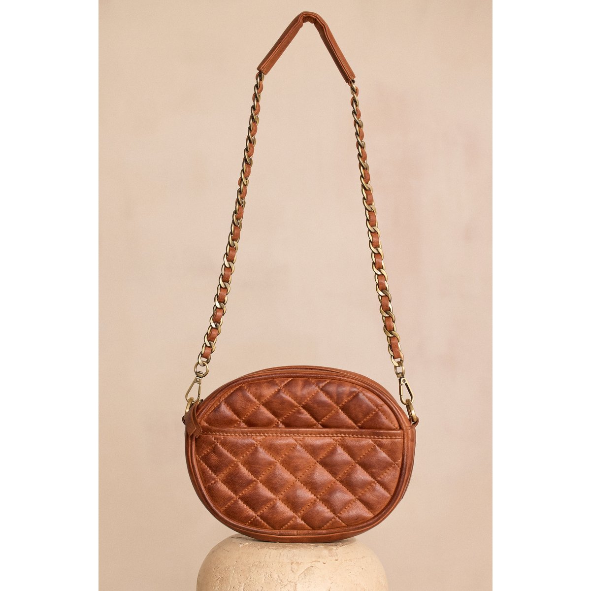 Sac 100% cuir VIVIEN MINI marron, Maison 123