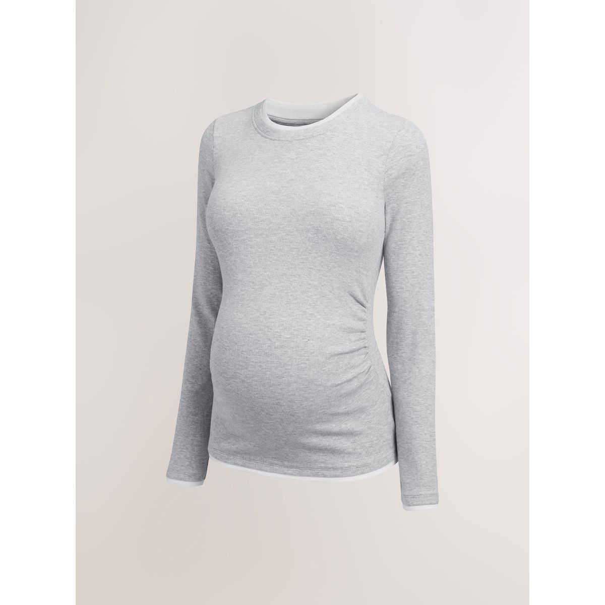 T-shirt froncé effet superposé maternité gris, NEXT