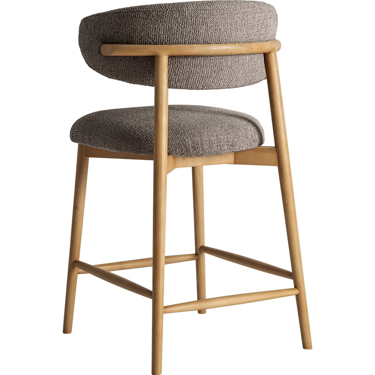 Tabouret de bar collection S.ERLEC taupe et bois clair, RECOLLECTION