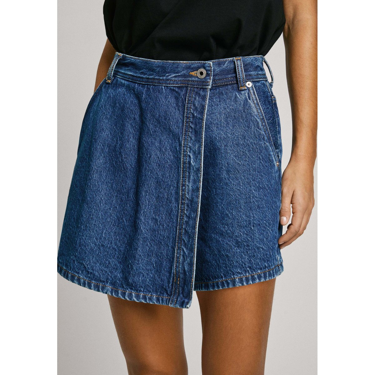 Jupe Pantalon En Denim Coupe Regular medium clean, PEPE JEANS