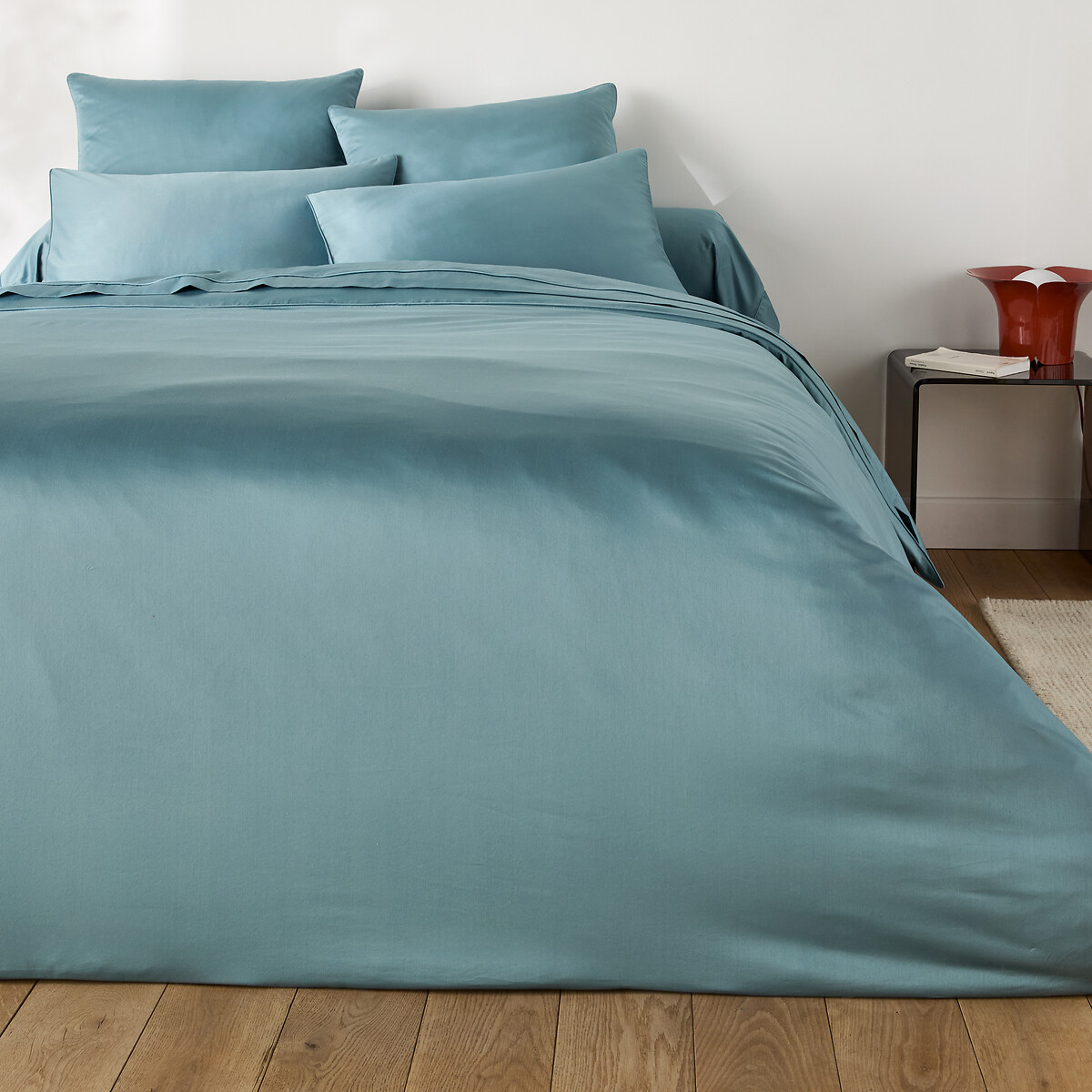 Taie d'oreiller en satin de coton, 153 fils, Opale bleu, LA REDOUTE INTERIEURS