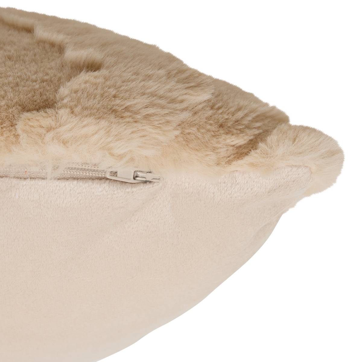 Coussin carré NALIA beige lin, ATMOSPHERA