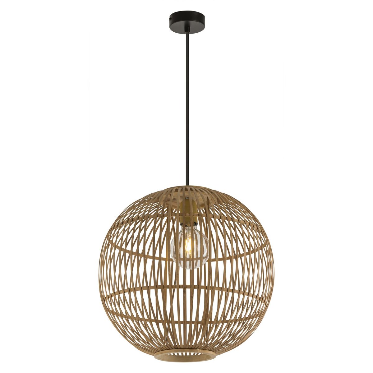 Suspension boule en bambou HILDEGARD beige, GLOBO LIGHTING