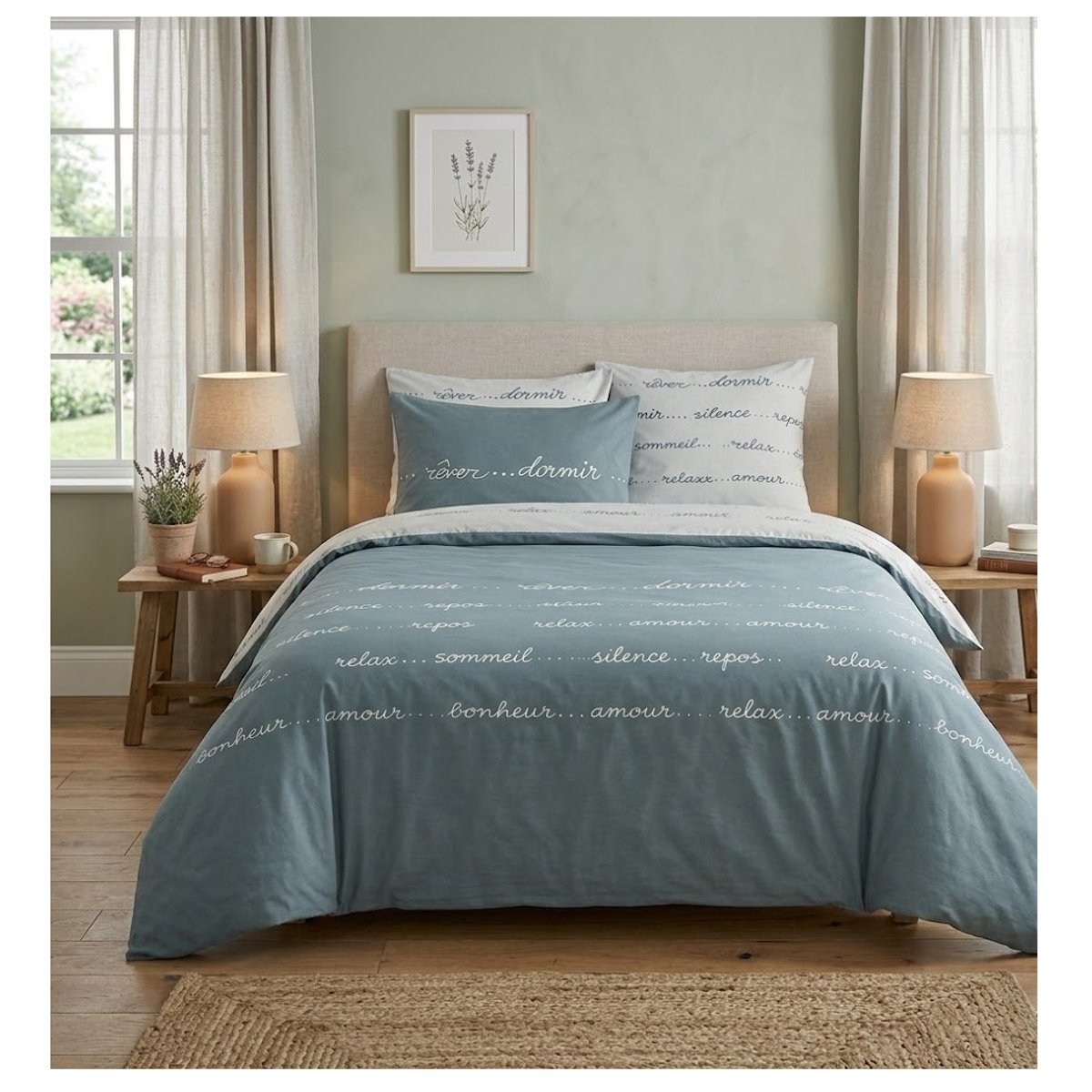 Parure de lit Collection Doux rêves bleu, EDEN