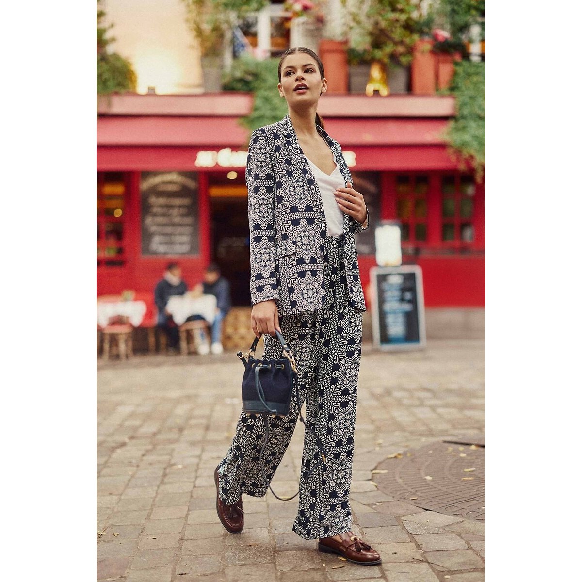 Pantalon large POZO imprimé bleu, LA PETITE ETOILE