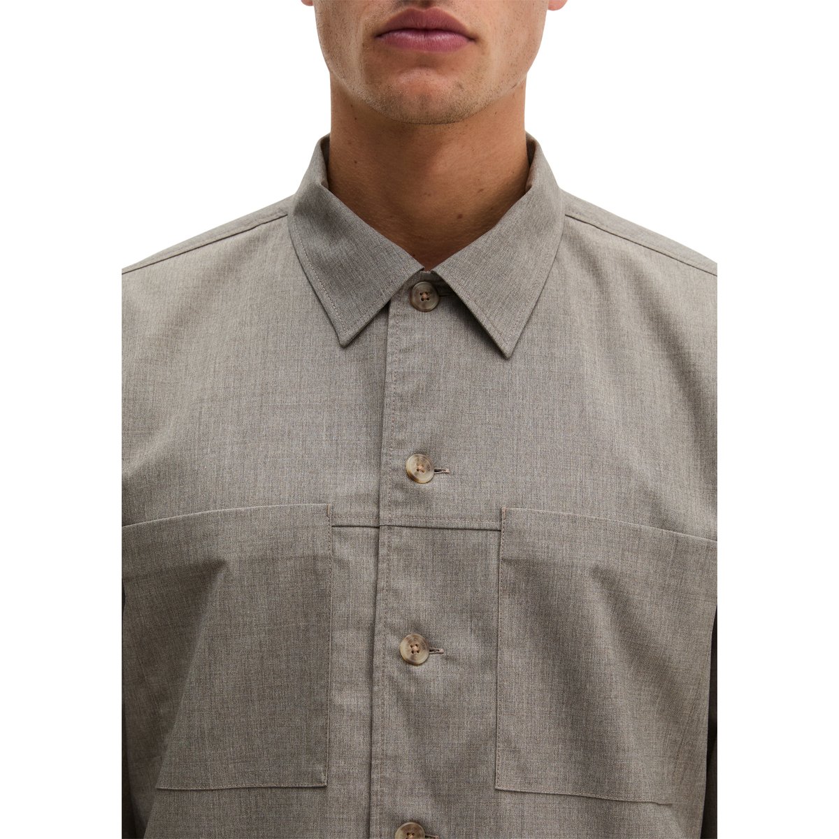 Surchemise au look décontracté effet laine gris, MARC O'POLO