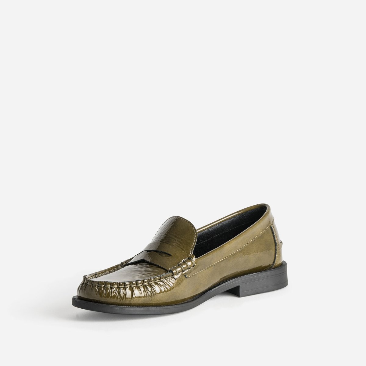 Mocassin en cuir GASTONNE vert olive, ERAM