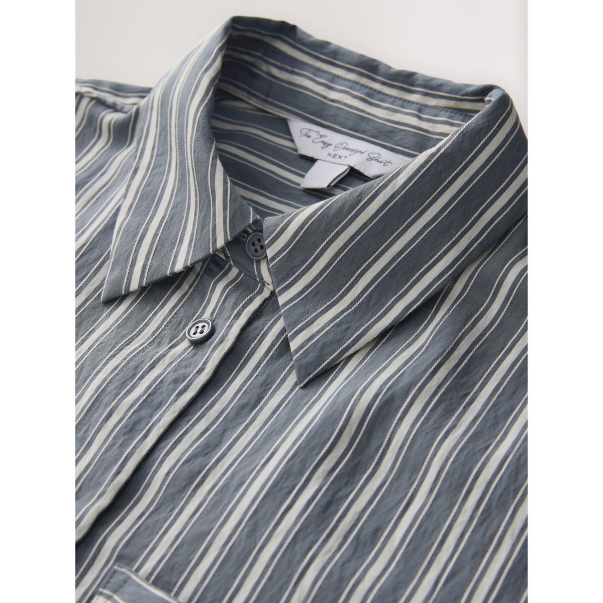 Chemise manches longues oversize à rayures gris ardoise/blanc, NEXT