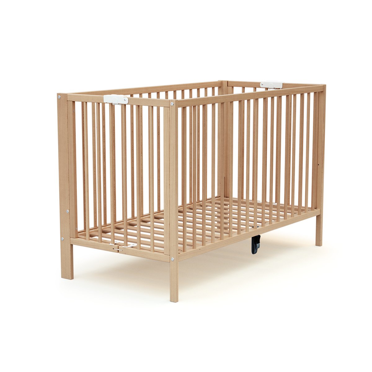 Lit bébé pliant en bois FOLDO hêtre verni, JURABABY