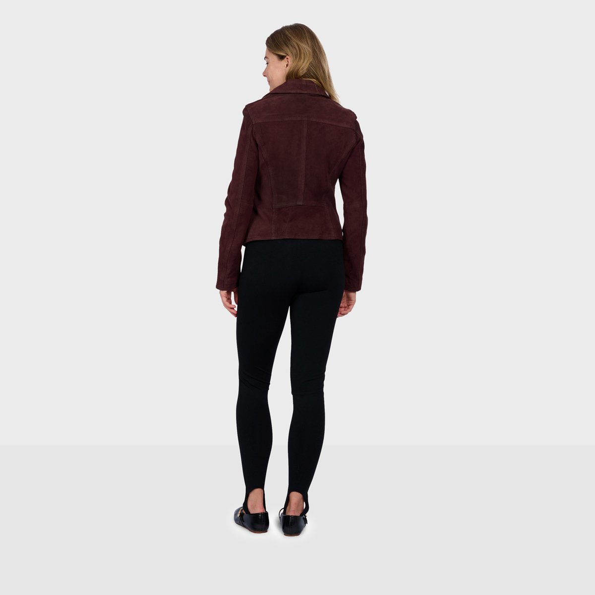 Blouson en cuir à coupe slim CLIPS bordeaux, OAKWOOD