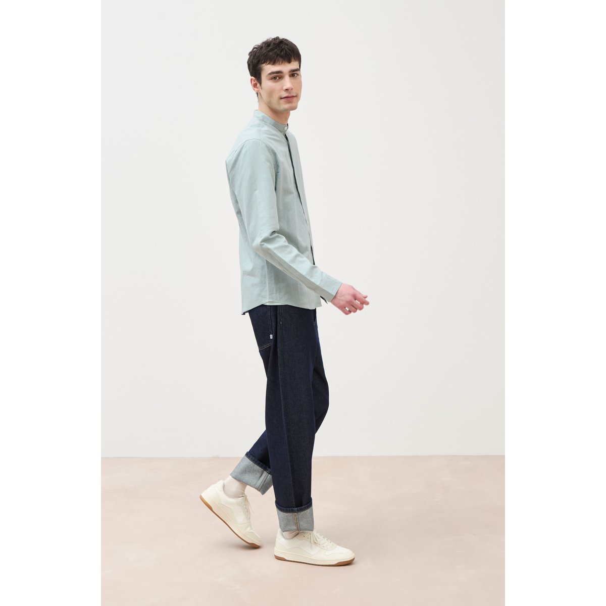 Chemise manches longues vert clair, BONOBO