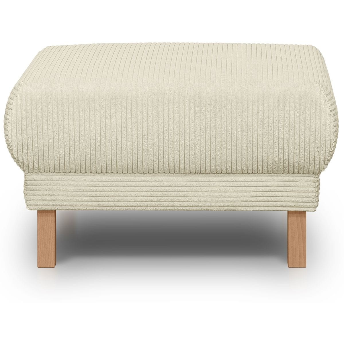 Pouf en velours côtelé - LARIA beige, HOMIFAB