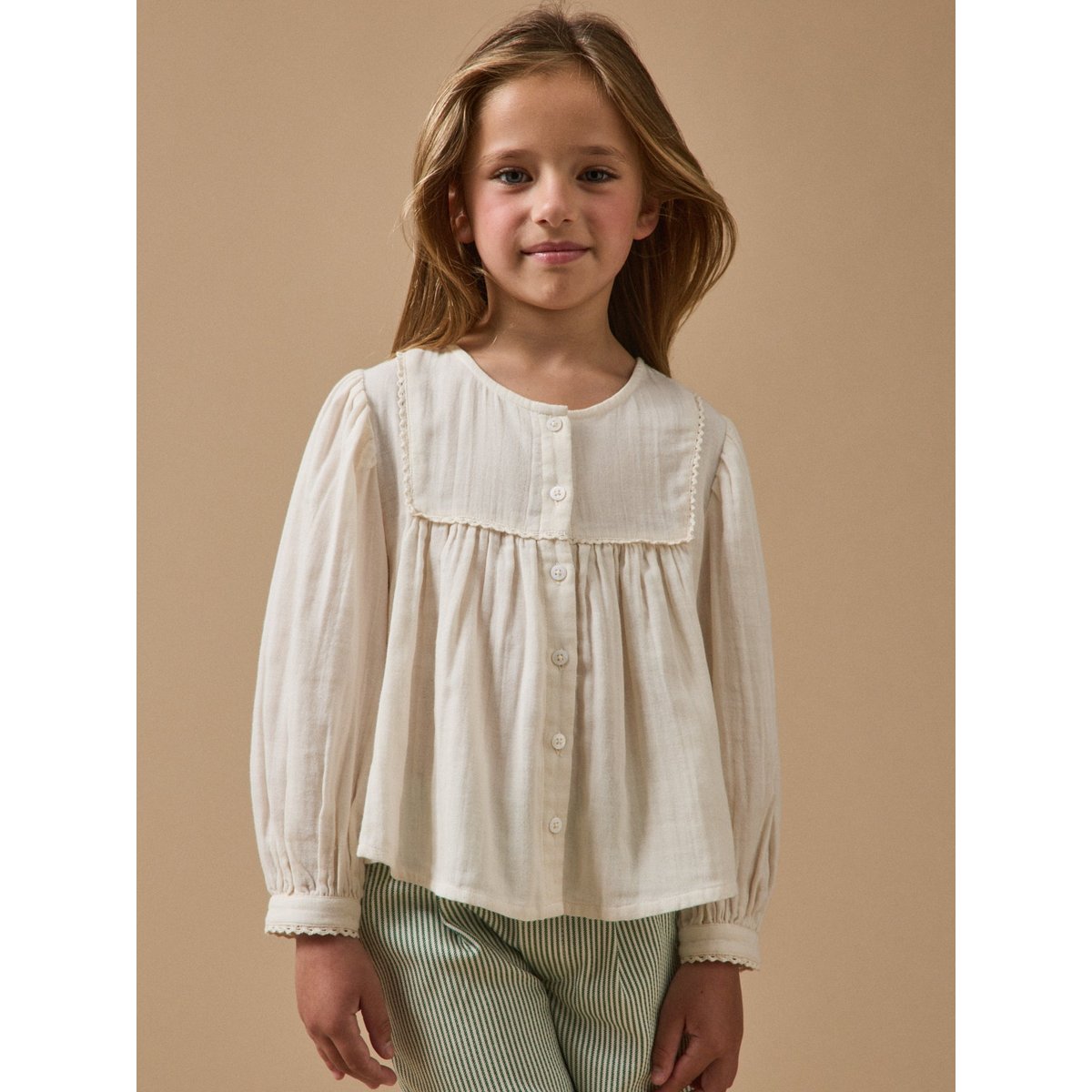 Blouse gaze de coton ecru, CYRILLUS