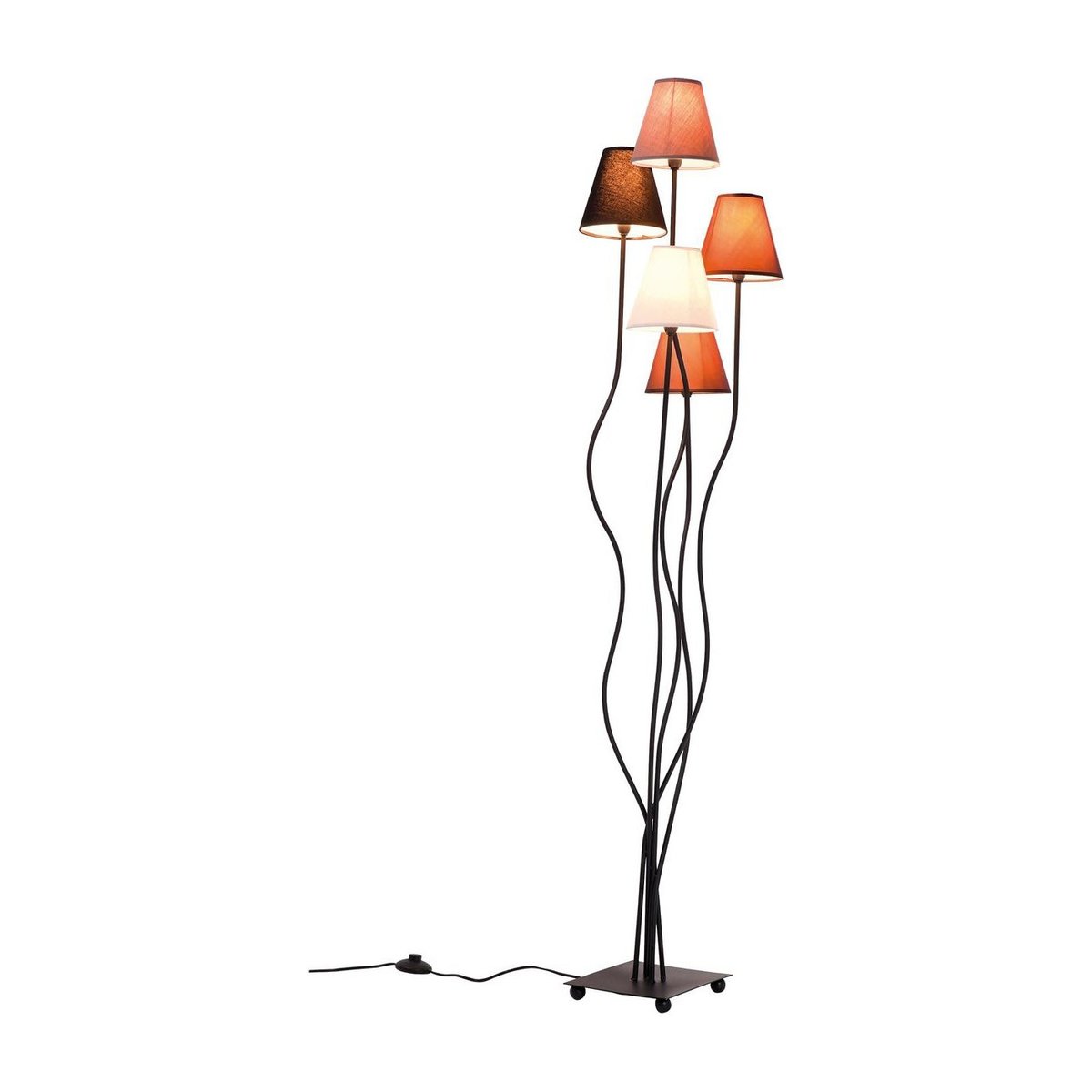 Lampadaire en acier et coton, FLEXIBLE marron, KARE DESIGN