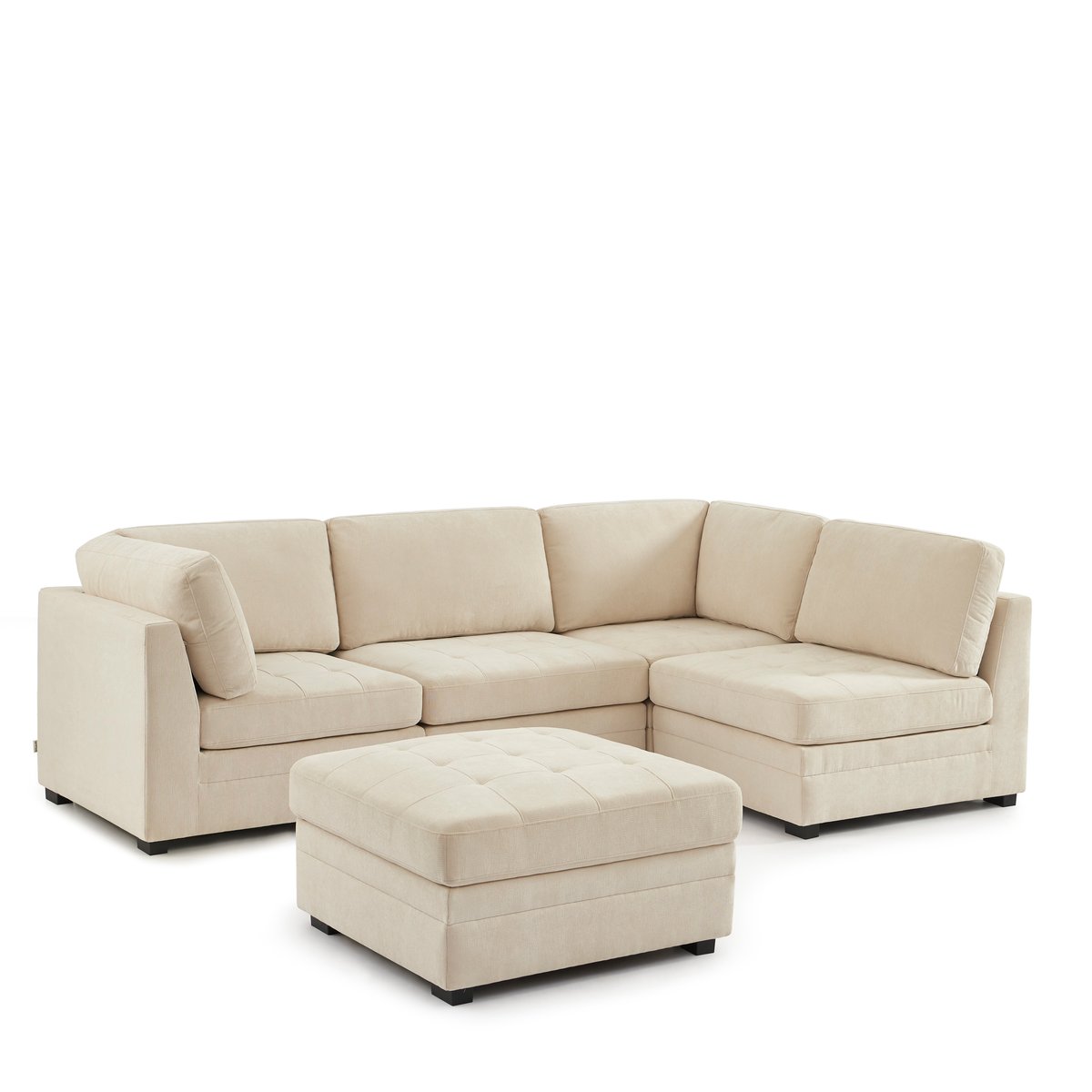 Canapé modulable 5 pièces en tissu BILLIE beige, SORELH