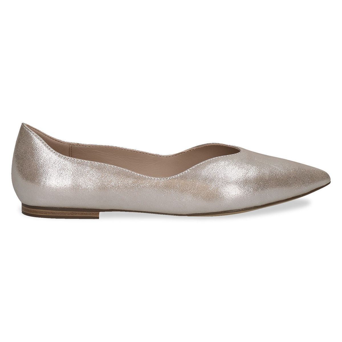 Ballerine en cuir marron taupe, CAPRICE