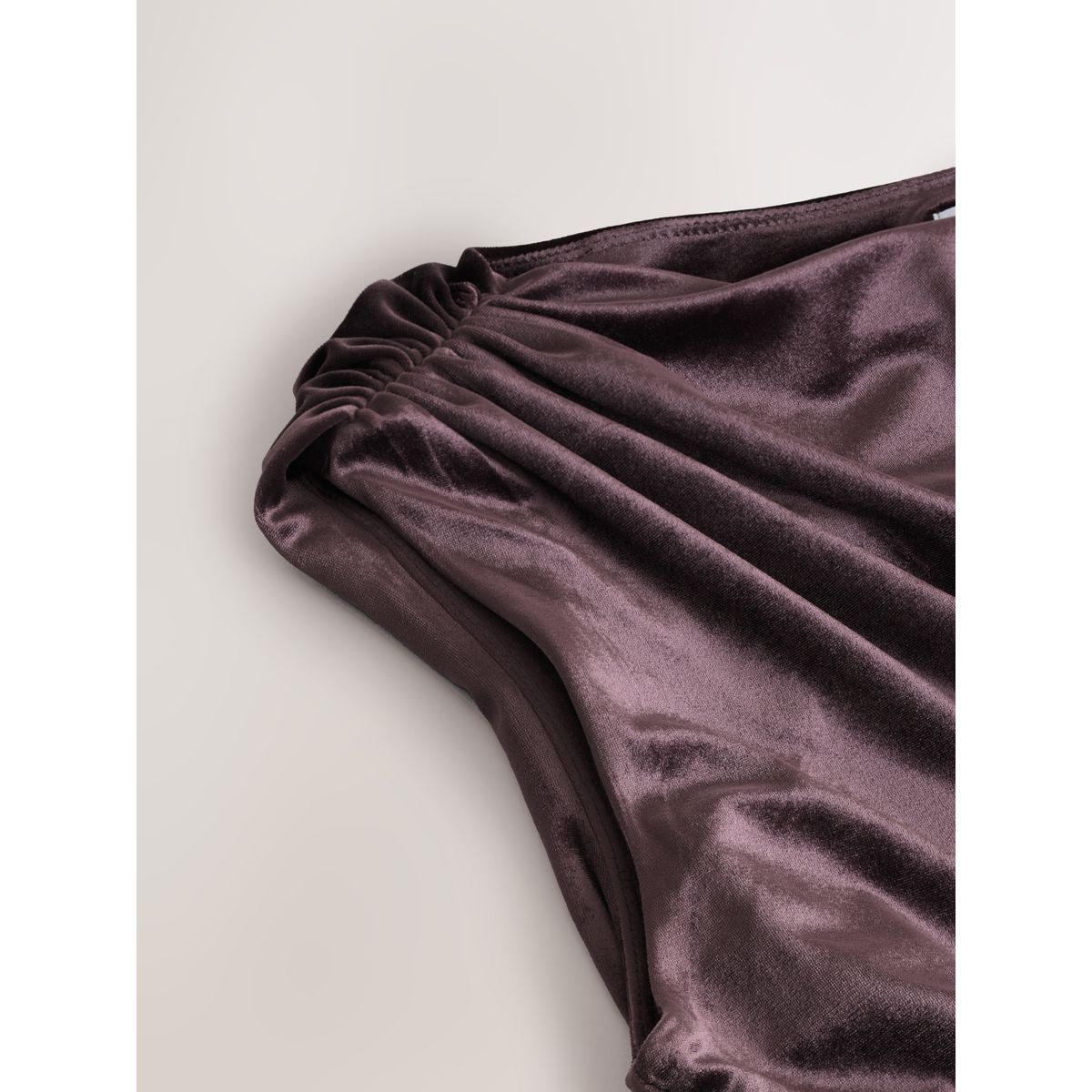 Haut sans manches en velours drapé marron moka, NEXT