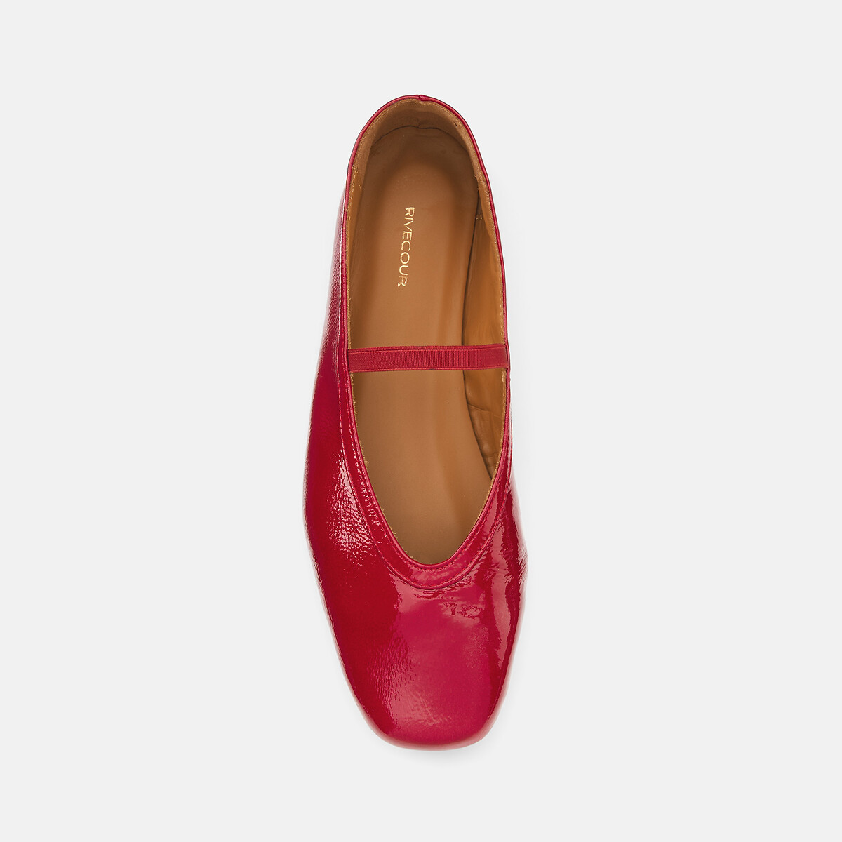 Ballerines en cuir n°136 rouge cerise, RIVECOUR