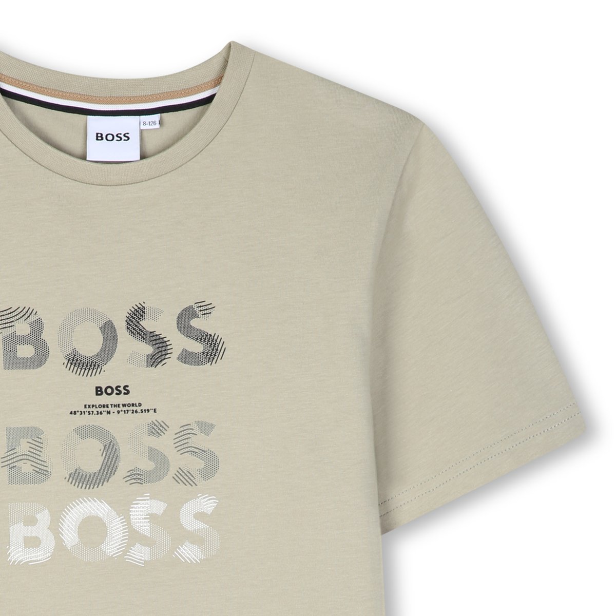 Tee-shirt manches courtes gris, BOSS KIDSWEAR