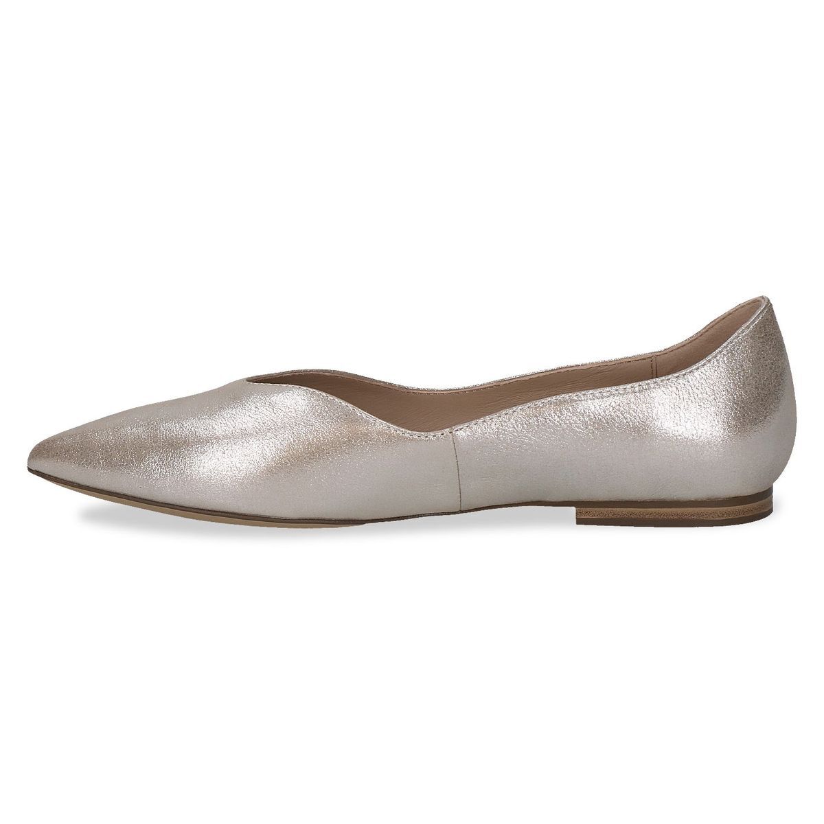 Ballerine en cuir marron taupe, CAPRICE