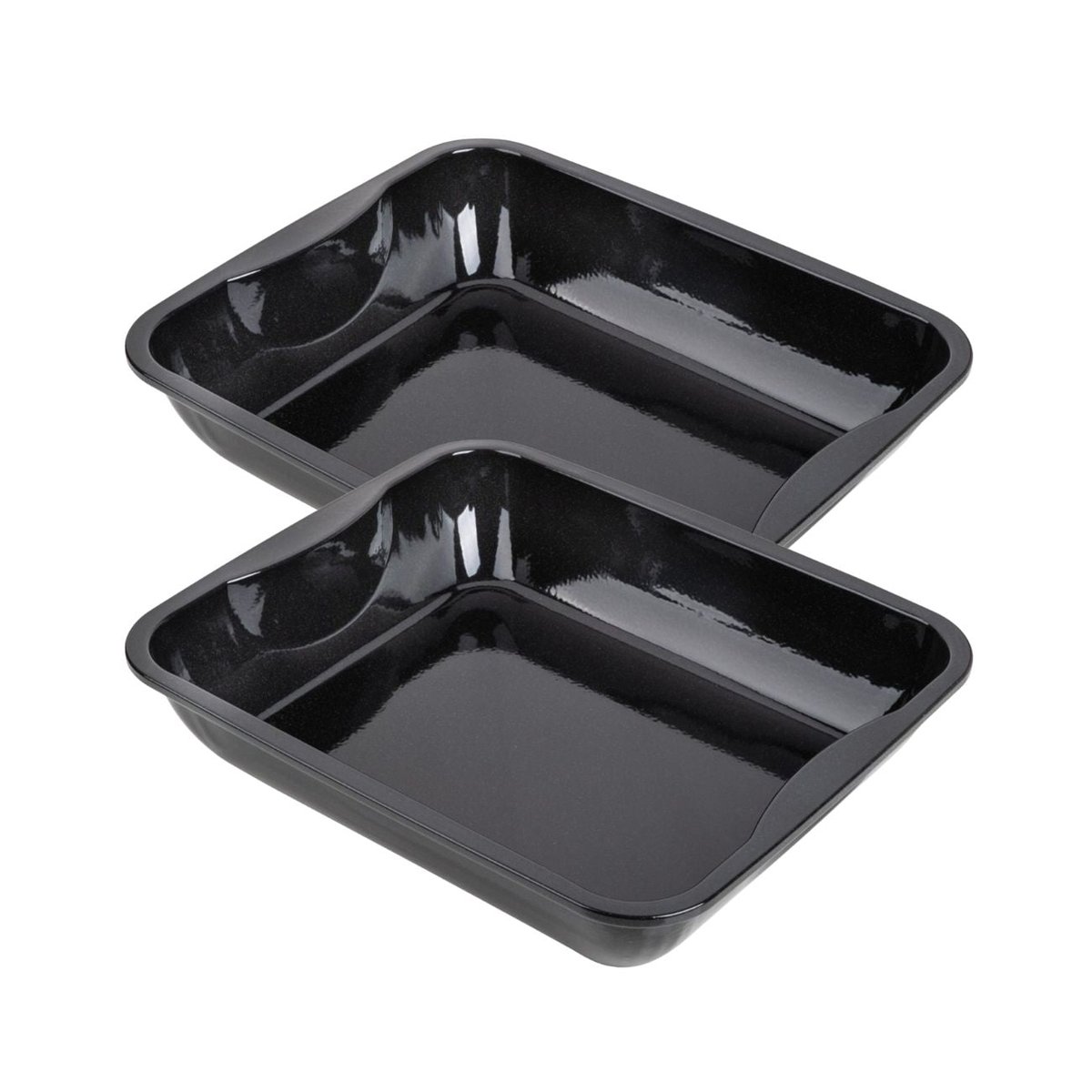 Lot de 2 plats four 40/34/8 cm émaillé SPECIAL COOKING noir, ZENKER